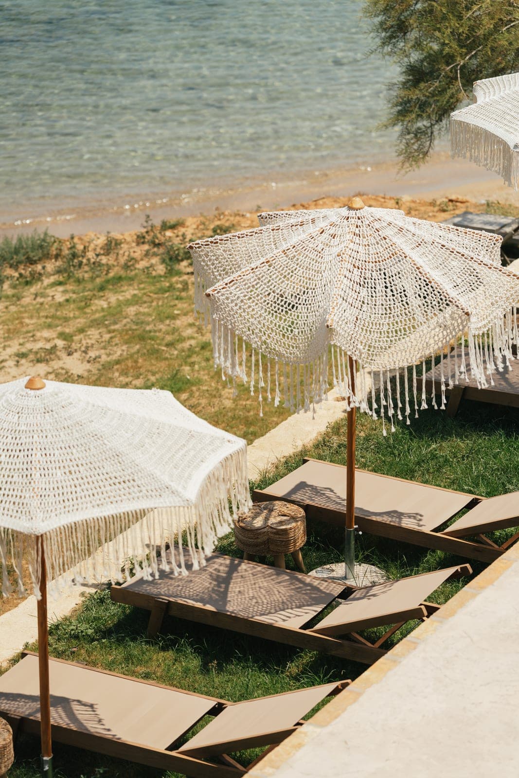 Sunbeds by the Sea